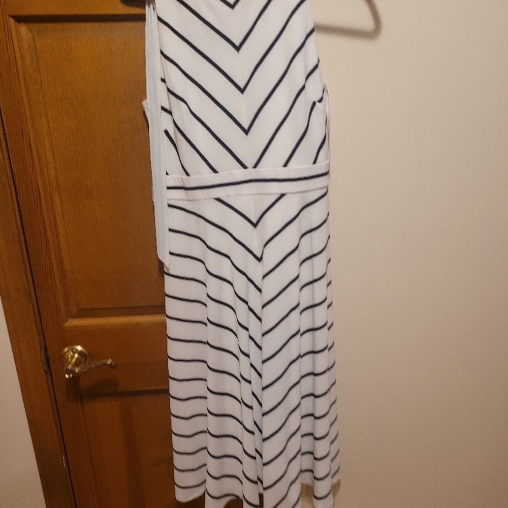 Chic White and Black Striped Dress